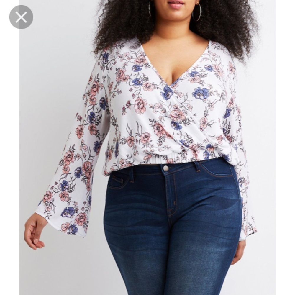 Floral Semi Crop Blouse